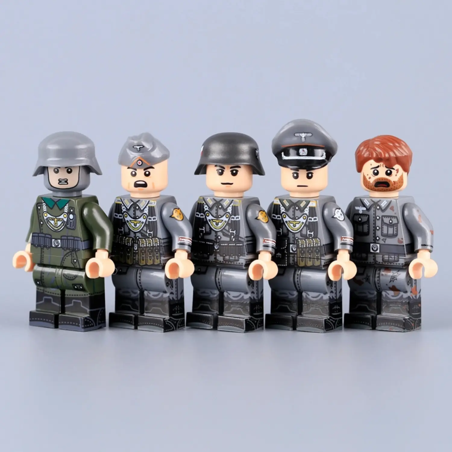 the front of the Minifigure - German Field Police Feldgendarmerie Series WWII (LEGO Compatible)