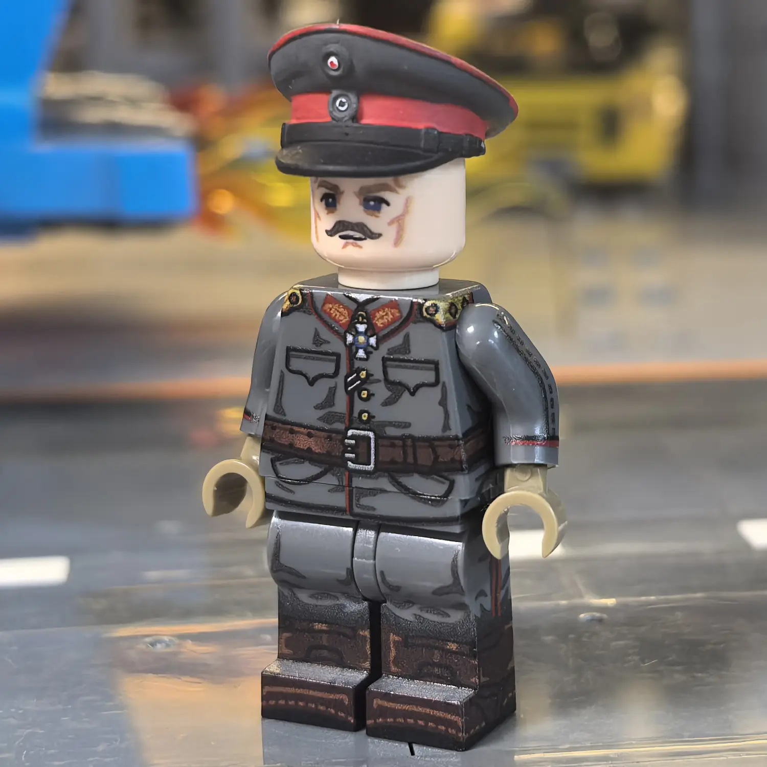 the left side of the Minifigure - General Erich von Falkenhayn (Chief of the German General Staff) WWI (LEGO Compatible)