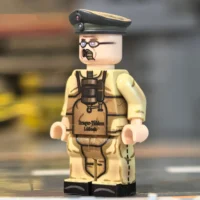the left side of the Minifigure - German Gas Pioneer (Gaspionier) with Dräger Apparatus WWI with grey cap (LEGO Compatible) the left side of the Minifigure - German Gas Pioneer (Gaspionier) with Dräger Apparatus WWI with grey cap (LEGO Compatible)