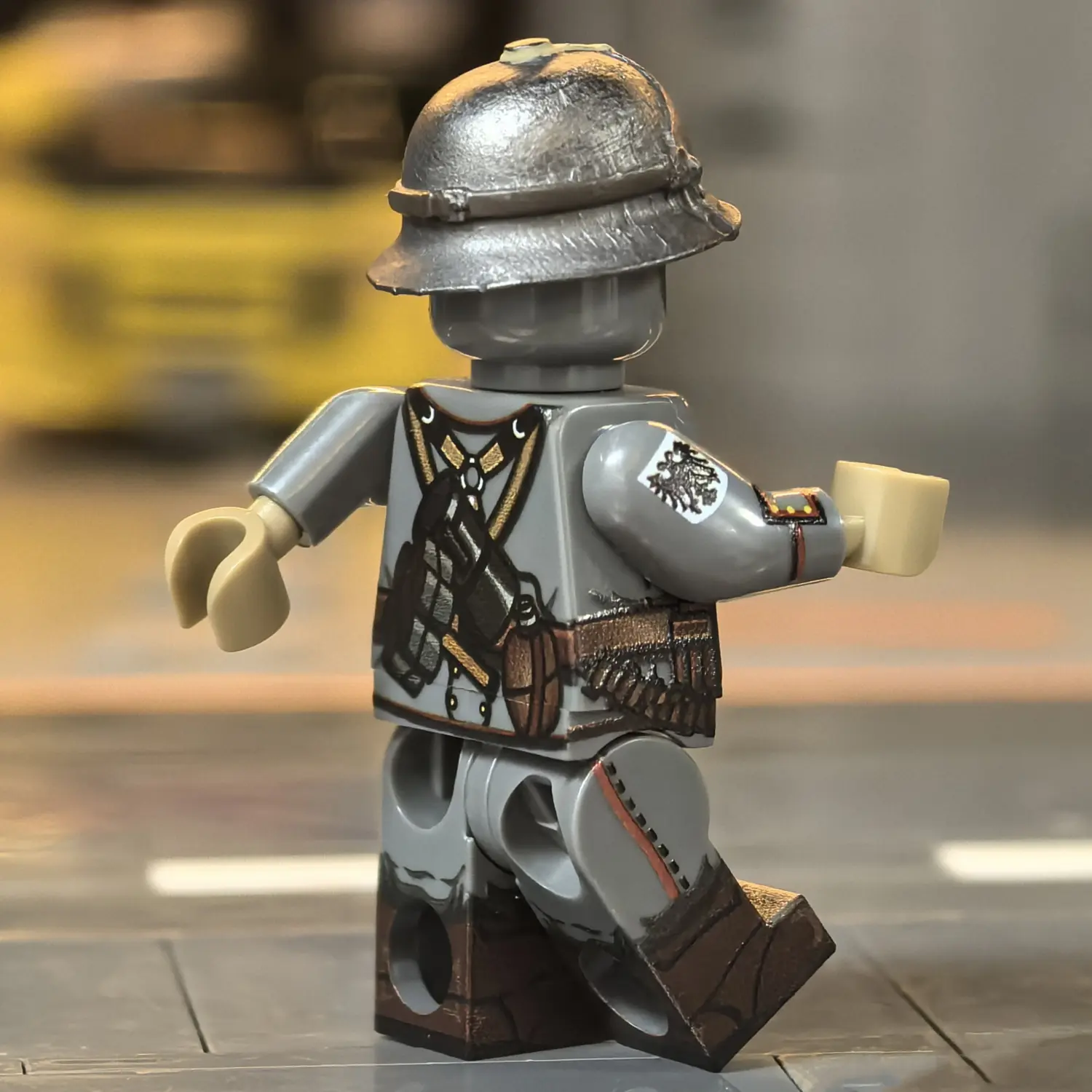 the right back side of the Minifigure - Austro-Hungarian Empire Assault Trooper (Sturmtrupp Trench Raider) WWI (LEGO Compatible) the right back side of the Minifigure - Austro-Hungarian Empire Assault Trooper (Sturmtrupp Trench Raider) WWI (LEGO Compatible)