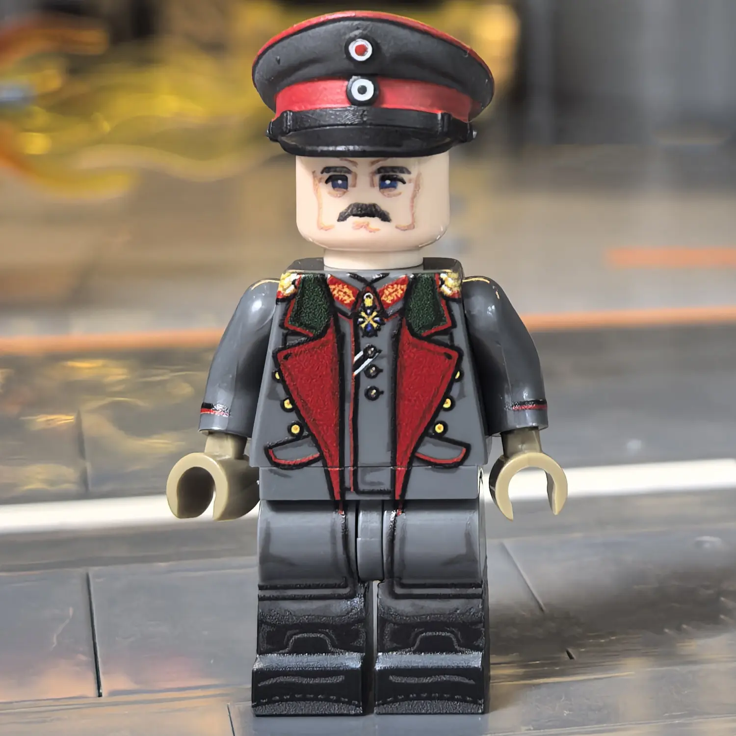 the front of the Minifigure - General Erich Ludendorff (First Quartermaster General of the Imperial German Army - 1918) WWI (LEGO Compatible) the front of the Minifigure - General Erich Ludendorff (First Quartermaster General of the Imperial German Army - 1918) WWI (LEGO Compatible)