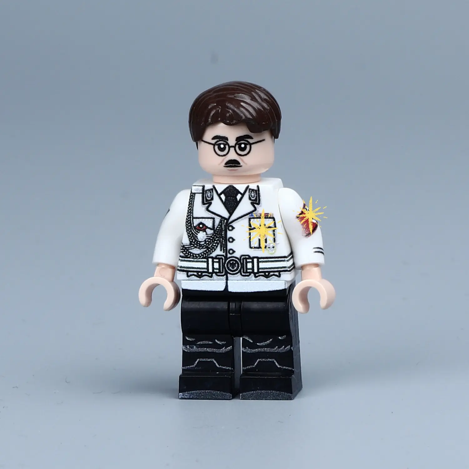 the front of the Minifigure - Heinrich Himmler (Reichsführer-SS Head of the SS) (LEGO Compatible) the front of the Minifigure - Heinrich Himmler (Reichsführer-SS Head of the SS) (LEGO Compatible)