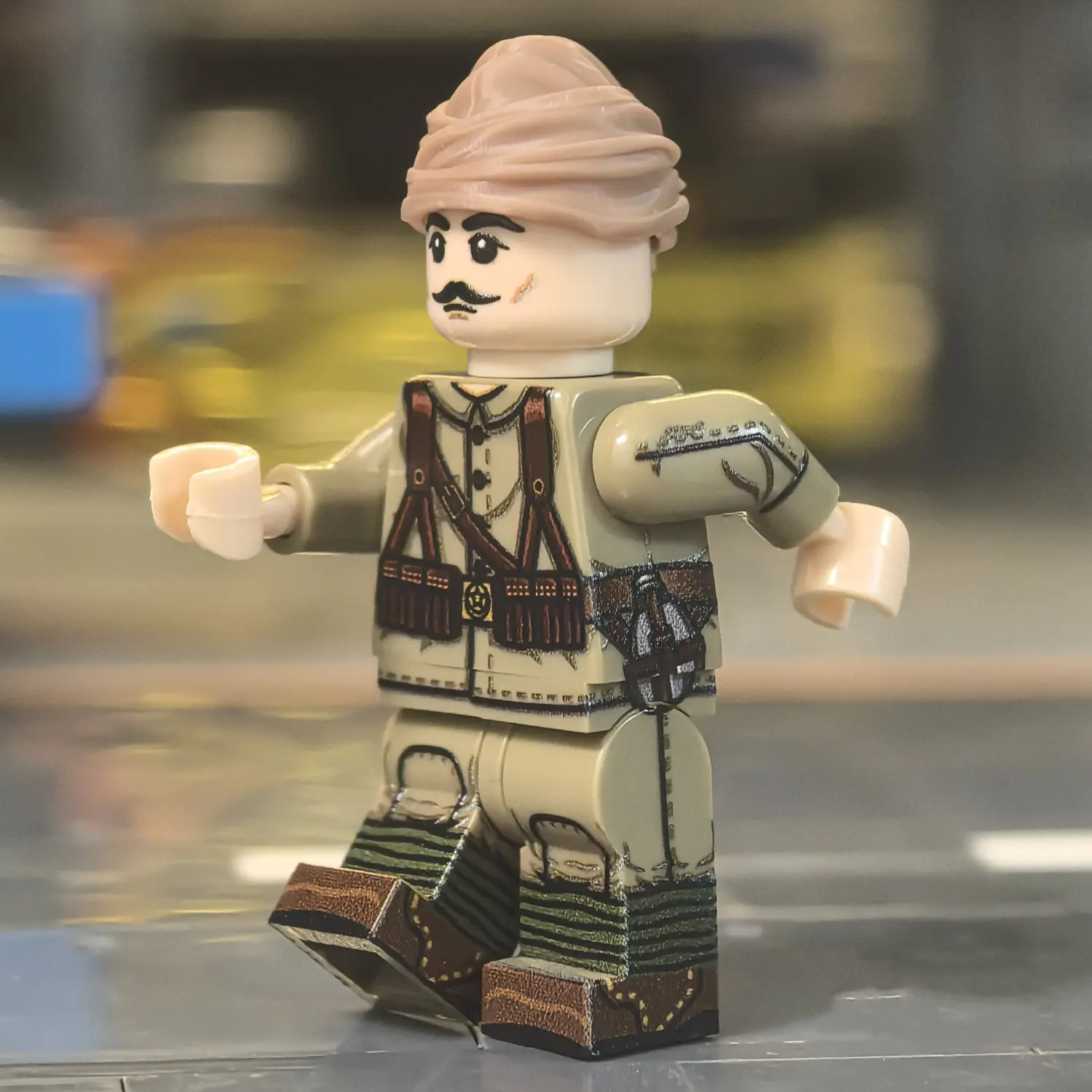 the left side of the Minifigure - Ottoman Empire Infantryman (Turkish Soldier – Mehmetçik) WWI (LEGO Compatible) the left side of the Minifigure - Ottoman Empire Infantryman (Turkish Soldier – Mehmetçik) WWI (LEGO Compatible)