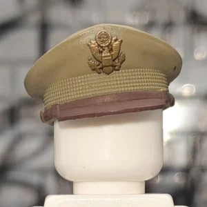 Custom Piece Miniature – US Army Air Forces (USAAF) Officer's Peaked Service Cap (Faded Tan Khaki, Tilted Wear Style) – 3D Print for LEGO minifigure Custom Piece Miniature – US Army Air Forces (USAAF) Officer's Peaked Service Cap (Faded Tan Khaki, Tilted Wear Style) – 3D Print for LEGO minifigure