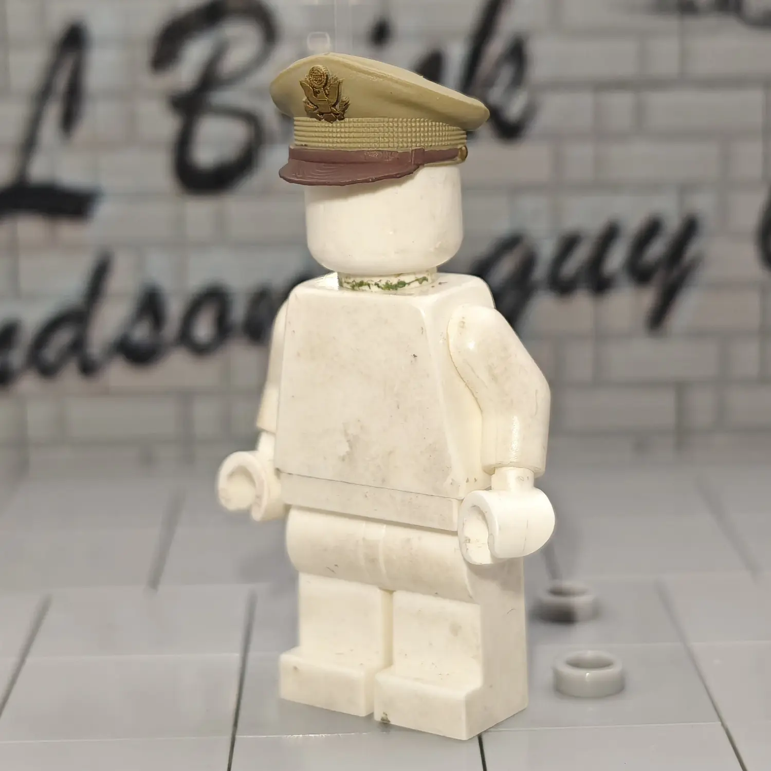Custom Piece Miniature – US Army Officer Peaked Cap Service Cap (Khaki & Brown) – 3D Print for LEGO minifigure 2 Custom Piece Miniature – US Army Officer Peaked Cap Service Cap (Khaki & Brown) – 3D Print for LEGO minifigure 2