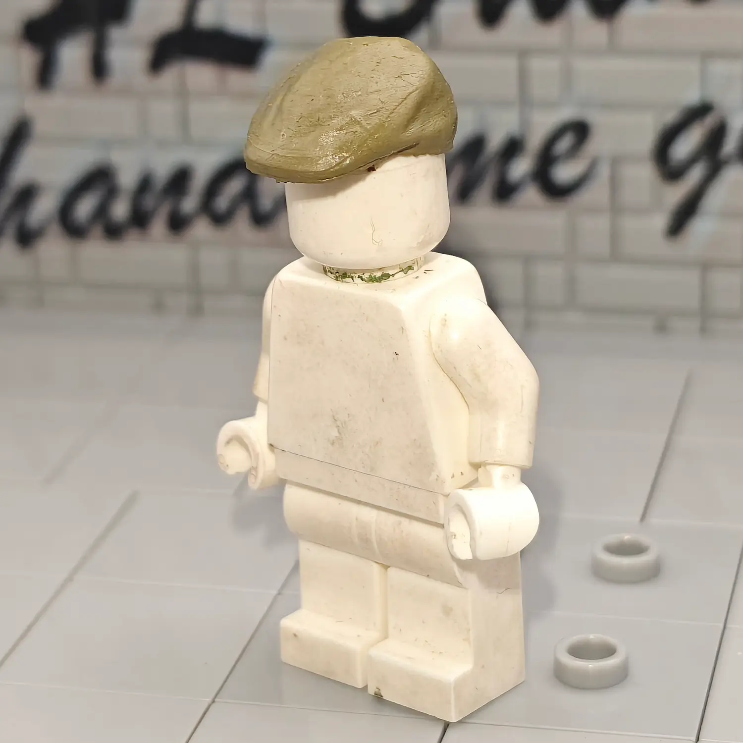Custom Piece Miniature – Vintage Flat Cap Newsboy Cap (Olive Green) – 3D Print for LEGO minifigure Custom Piece Miniature – Vintage Flat Cap Newsboy Cap (Olive Green) – 3D Print for LEGO minifigure