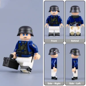 Minifigure - German Kriegsmarine Assistant Machine Gunner WWII (LEGO Compatible) Minifigure - German Kriegsmarine Assistant Machine Gunner WWII (LEGO Compatible)