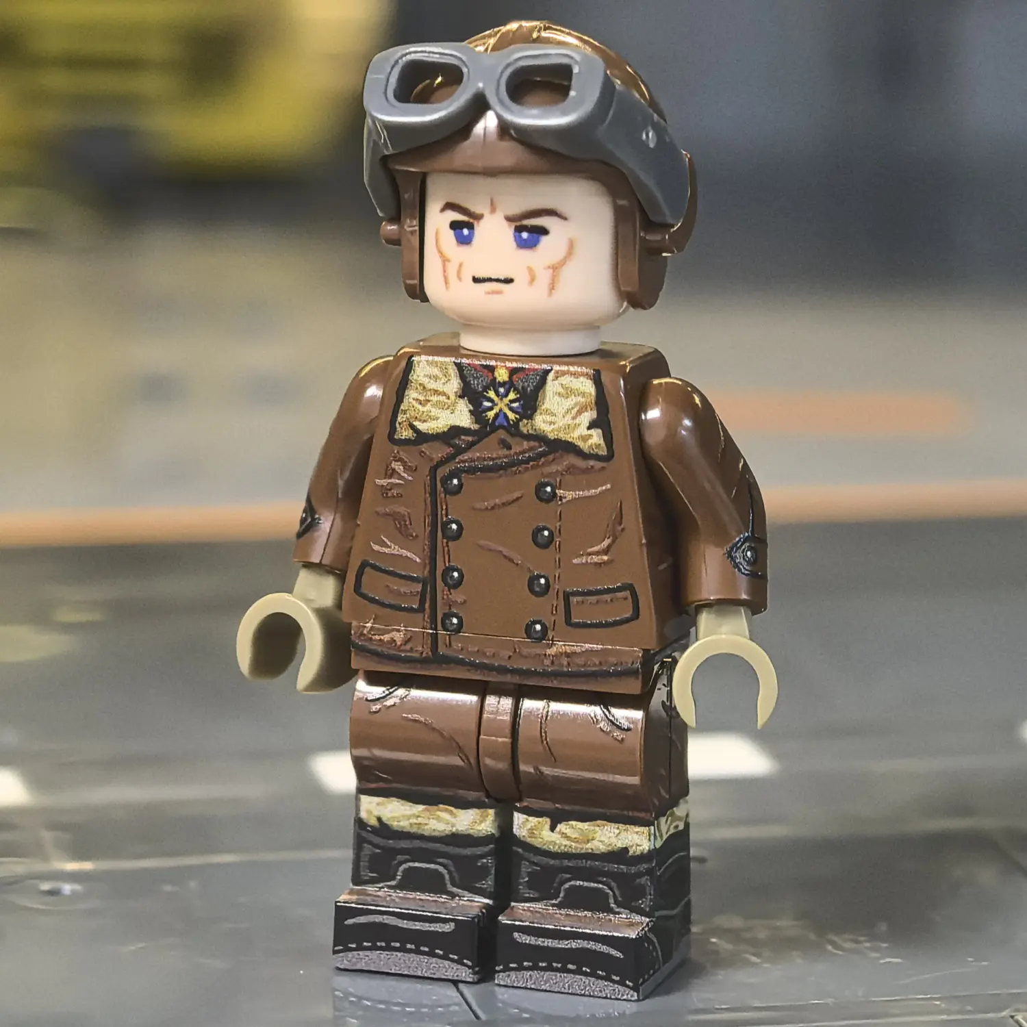 Minifigure - German Red Baron Fighter Pilot (Leather Jacket Version) WWI (LEGO Compatible) Minifigure - German Red Baron Fighter Pilot (Leather Jacket Version) WWI (LEGO Compatible)
