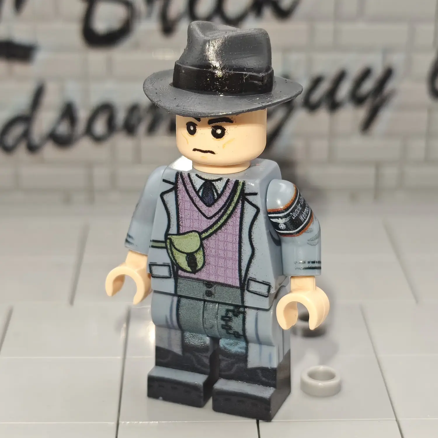 Minifigure - German Volkssturm Militia Member with Classic Fedora Vintage Detective Hat WWII (LEGO Compatible) Minifigure - German Volkssturm Militia Member with Classic Fedora Vintage Detective Hat WWII (LEGO Compatible)