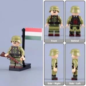 Minifigure - Hungarian Soldier historically operating under the Royal Hungarian Army (Magyar Királyi Honvédség) as a major Axis power ally WWII (LEGO Compatible) Minifigure - Hungarian Soldier historically operating under the Royal Hungarian Army (Magyar Királyi Honvédség) as a major Axis power ally WWII (LEGO Compatible)