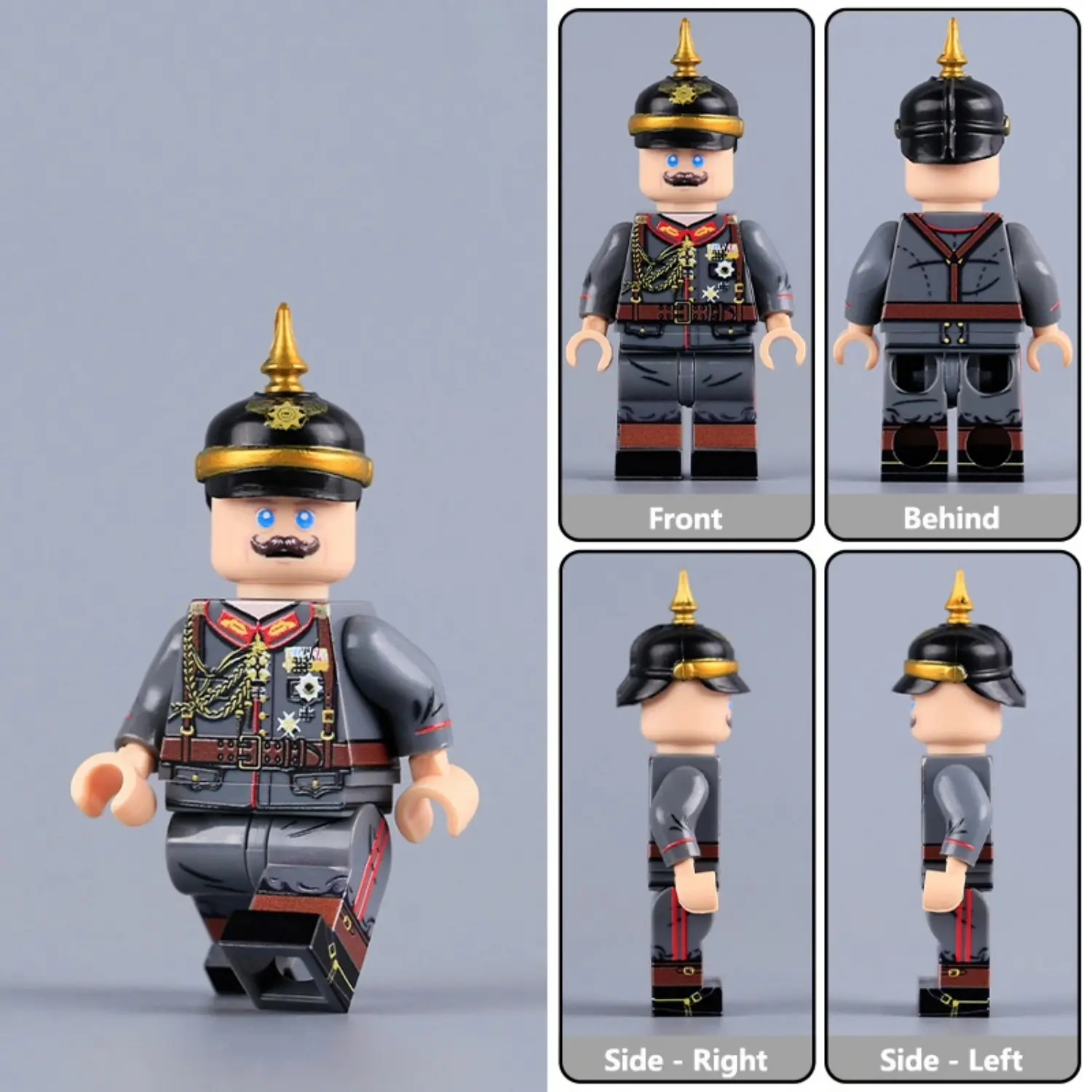 Minifigure - Kaiser Wilhelm II (Feldgrau Military Uniform) WWI (LEGO Compatible) Minifigure - Kaiser Wilhelm II (Feldgrau Military Uniform) WWI (LEGO Compatible)