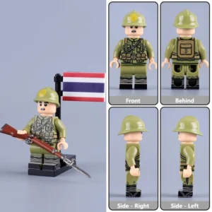 Minifigure - Thai Soldier historically operating under the Royal Thai Army WWII (LEGO Compatible) Minifigure - Thai Soldier historically operating under the Royal Thai Army WWII (LEGO Compatible)