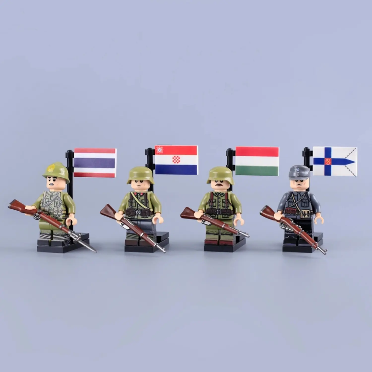 Minifigure - Soldiers from various minor Axis powers and co-belligerent nations WWII (LEGO Compatible) Minifigure - Soldiers from various minor Axis powers and co-belligerent nations WWII (LEGO Compatible)
