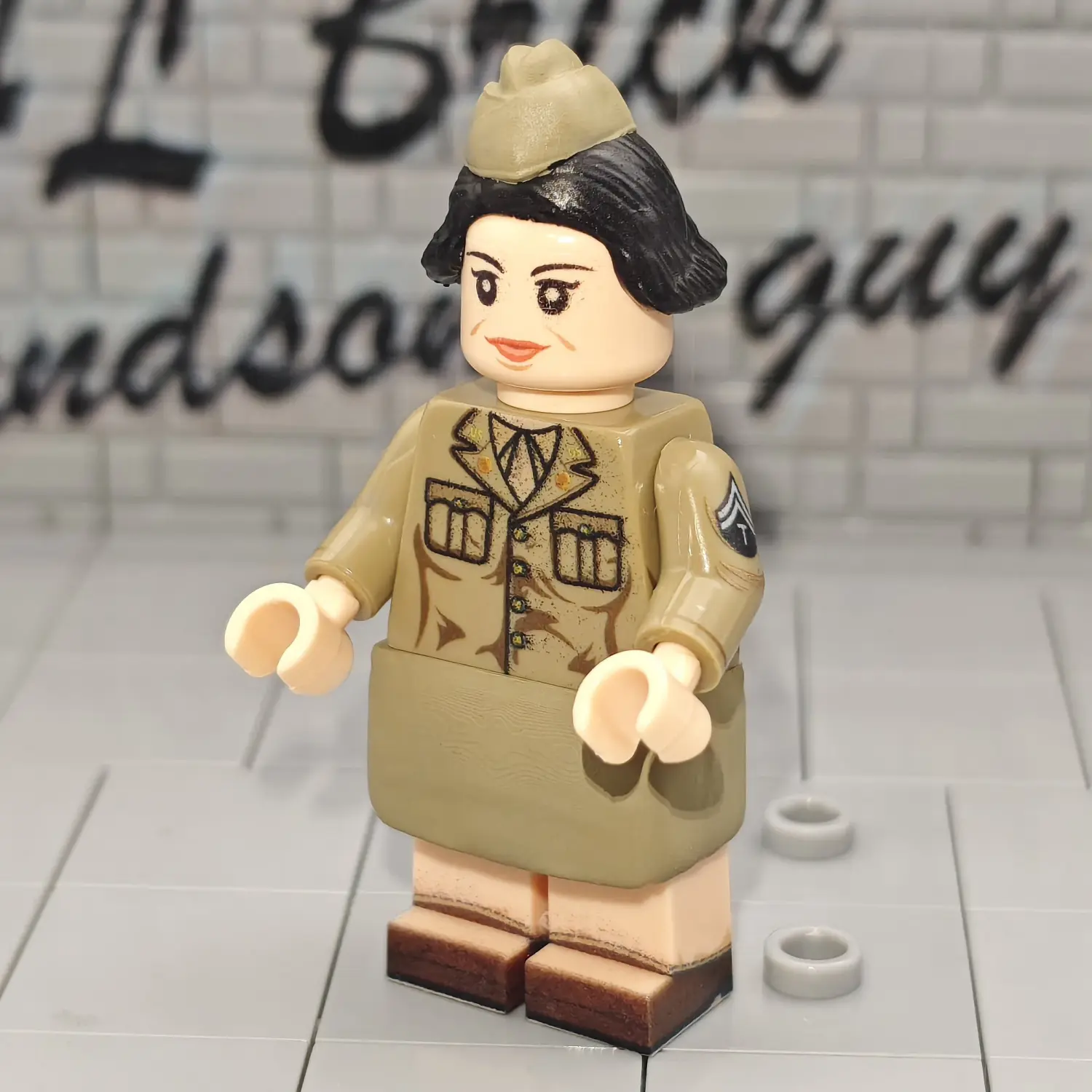 Minifigure – United States Women's Army Corps (WAC) Technician Fifth Grade WWII (LEGO Compatible) Minifigure – United States Women's Army Corps (WAC) Technician Fifth Grade WWII (LEGO Compatible)