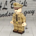 United States Army Captain (Khaki Summer Service Uniform with Peaked Cap) WWII - Custom Printed Brick Block Figure