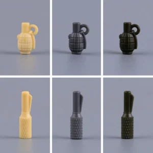 Custom Piece Miniature – 6 Piece Grenade Set – 3D Print for LEGO Minifigure Custom Piece Miniature – 6 Piece Grenade Set – 3D Print for LEGO Minifigure
