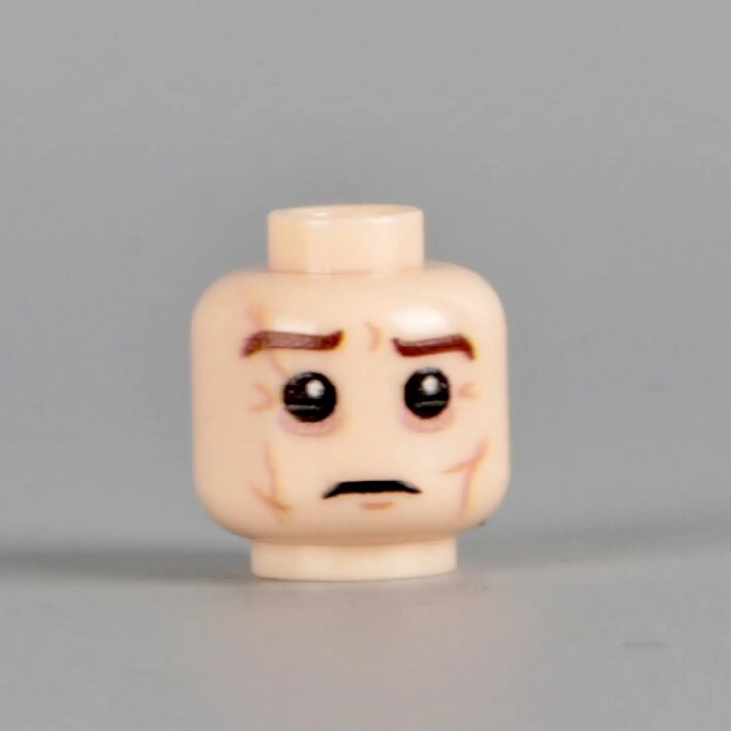 Custom Piece Miniature – Exhausted Battle-Scarred Soldier Head (Light Flesh) WWII – 3D Print for LEGO minifigure Custom Piece Miniature – Exhausted Battle-Scarred Soldier Head (Light Flesh) WWII – 3D Print for LEGO minifigure