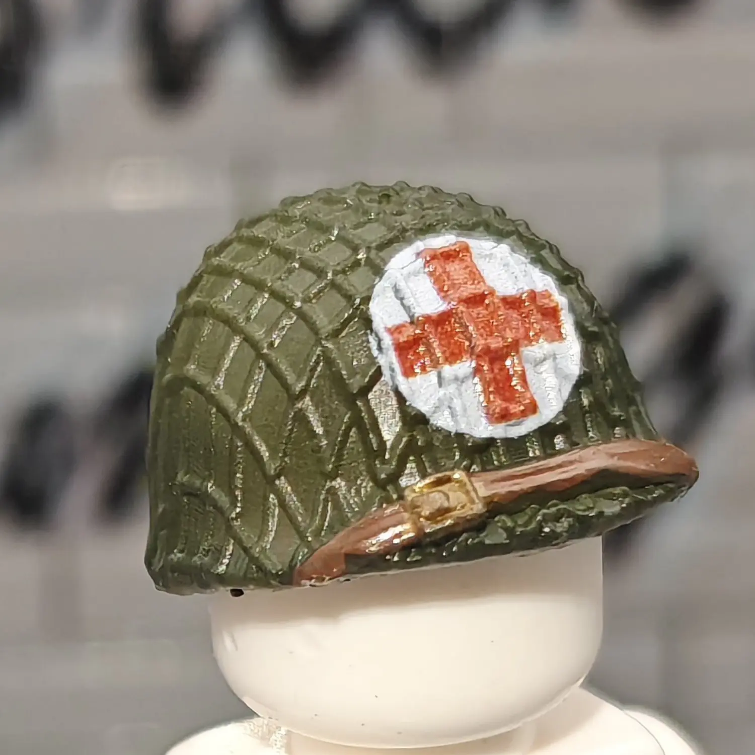 Custom Piece Miniature – U.S. Army M1 Medical Helmet with Camouflage Net – 3D Print for LEGO minifigure Custom Piece Miniature – U.S. Army M1 Medical Helmet with Camouflage Net – 3D Print for LEGO minifigure