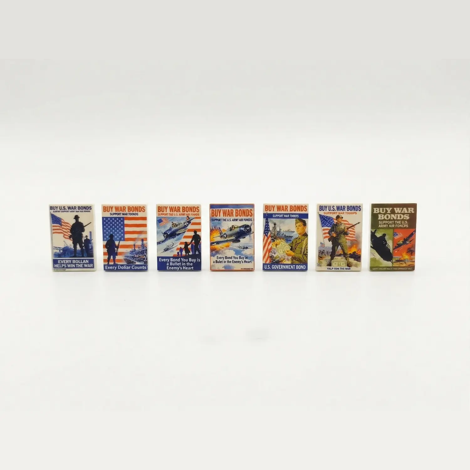 Custom Piece Printed Tile – 2x3 (WWII US War Bonds Poster Set) – 3D Print for LEGO minifigure Custom Piece Printed Tile – 2x3 (WWII US War Bonds Poster Set) – 3D Print for LEGO minifigure