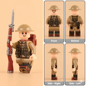 Minifigure - British Army Infantry Rifleman (Tommy Atkins) WWI (LEGO Compatible) Minifigure - British Army Infantry Rifleman (Tommy Atkins) WWI (LEGO Compatible)