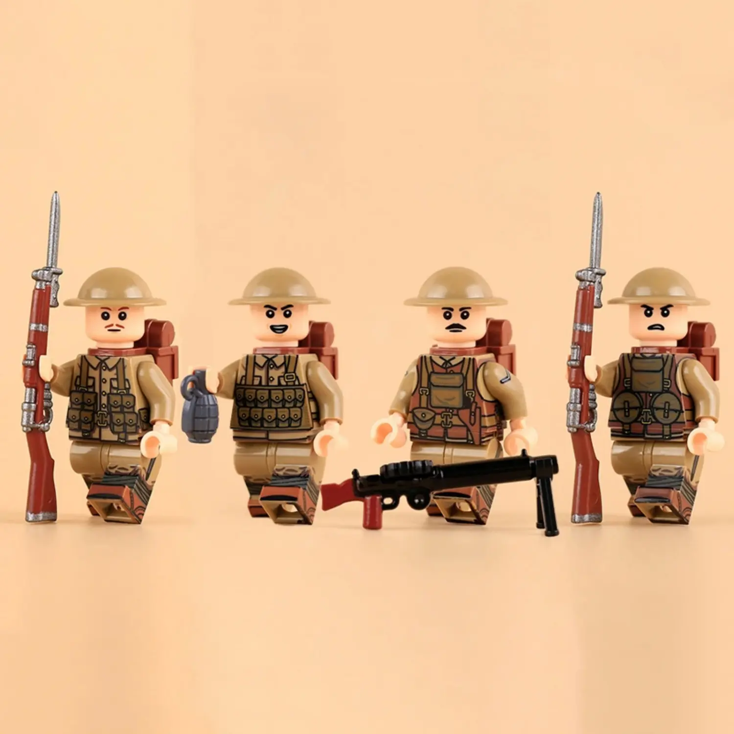 Minifigure - British Army Infantry Squad WWI (LEGO Compatible) Minifigure - British Army Infantry Squad WWI (LEGO Compatible)