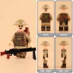British Army Lewis Machine Gunner (Lance Corporal) WWI - Custom Printed Brick Block Figure