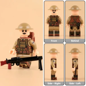 Minifigure - British Army Lewis Machine Gunner (Lance Corporal) WWI (LEGO Compatible) Minifigure - British Army Lewis Machine Gunner (Lance Corporal) WWI (LEGO Compatible)