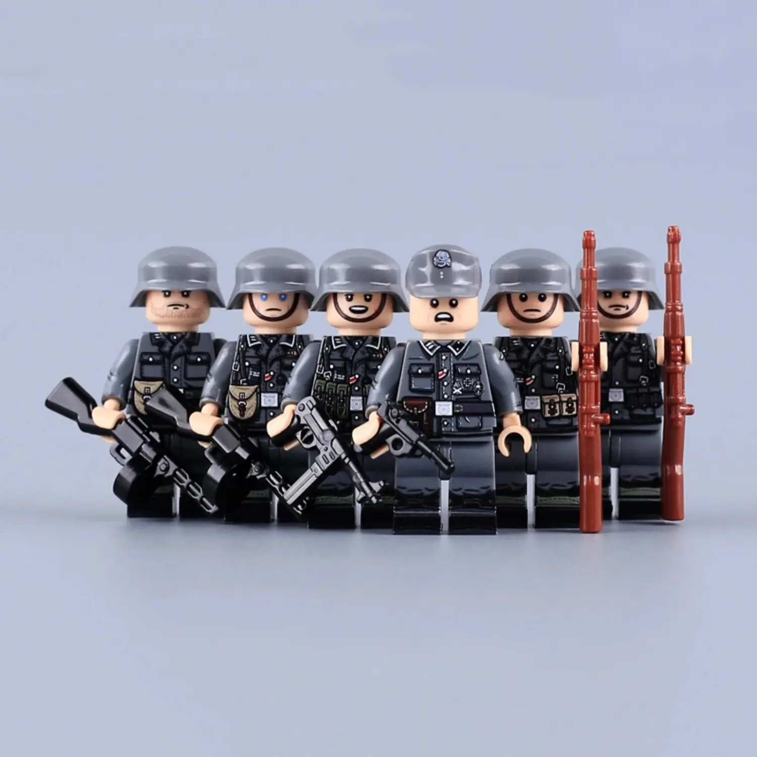 Minifigure - German Military 6-Figure Squad Collection WWII (LEGO Compatible) Minifigure - German Military 6-Figure Squad Collection WWII (LEGO Compatible)