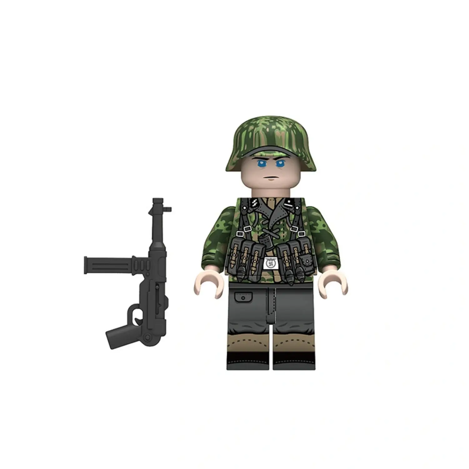 Minifigure -German Waffen-SS Squad Leader Submachine Gunner WWII (LEGO Compatible) Minifigure -German Waffen-SS Squad Leader Submachine Gunner WWII (LEGO Compatible)