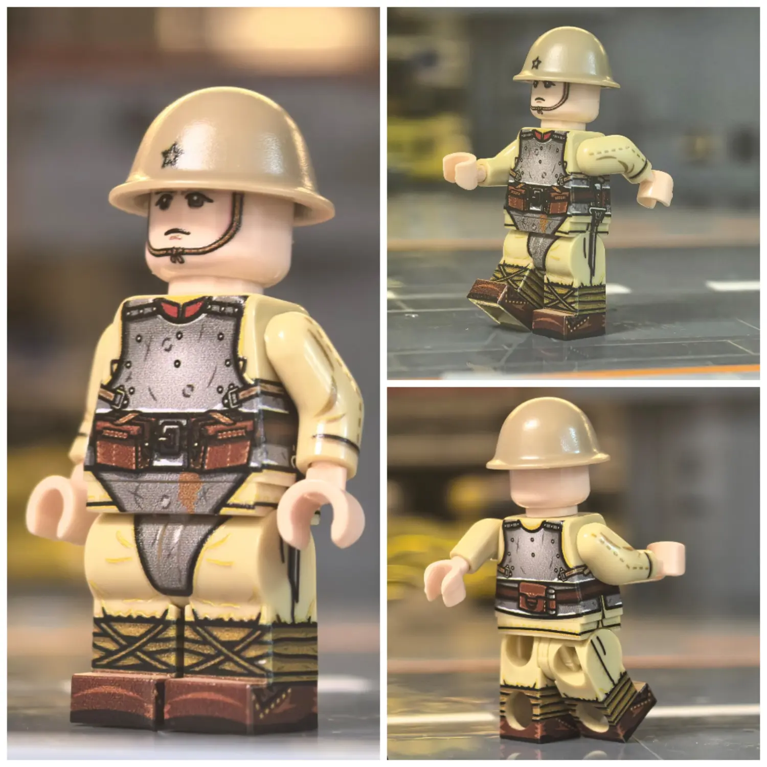 Minifigure – Imperial Japanese Army Assault Infantry (with Body Armor) WWII (LEGO Compatible)4 Imperial Japanese Army Assault Infantry (with Body Armor) WWII - Custom Printed Brick Block Figure