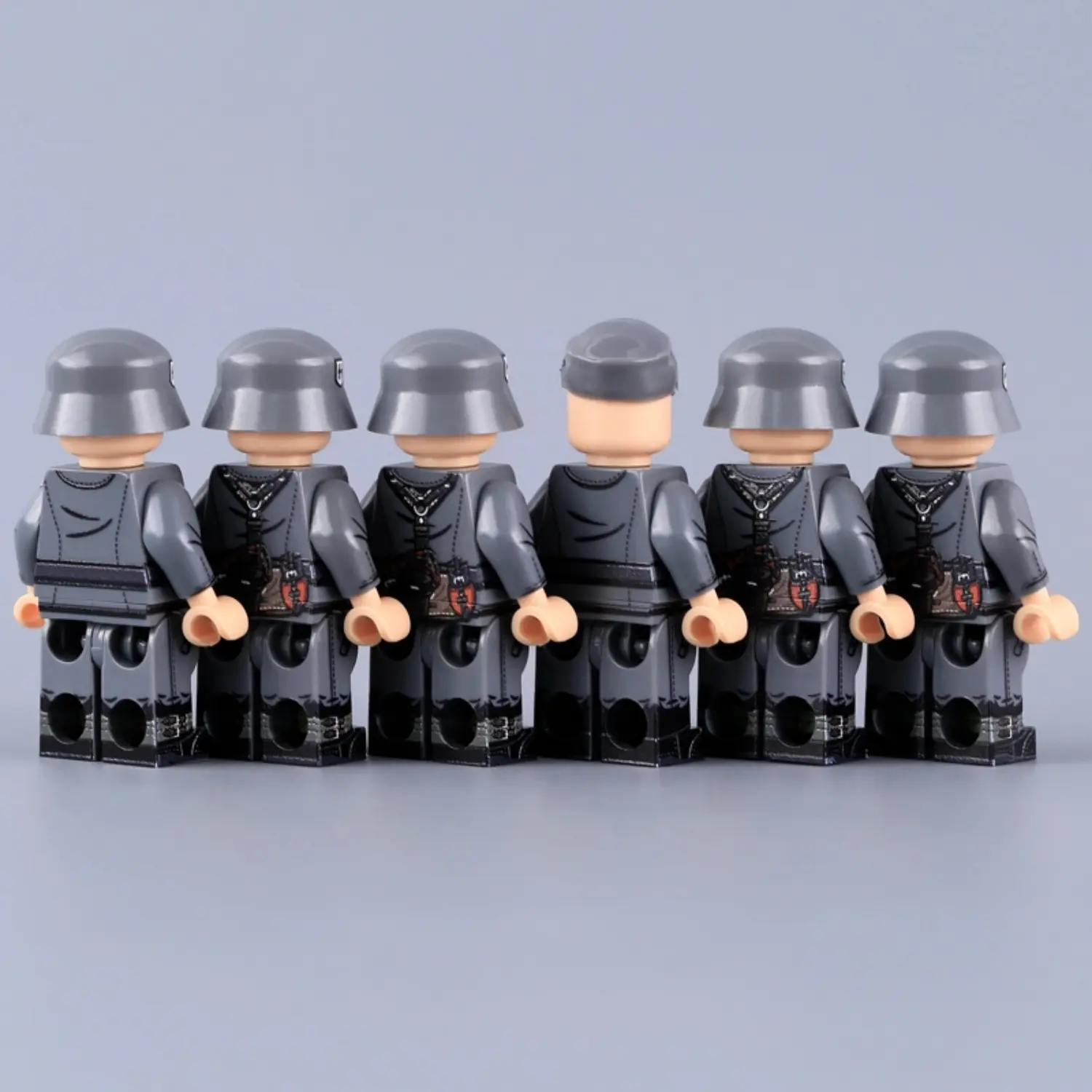 the back of the Minifigure - German Military 6-Figure Squad Collection WWII (LEGO Compatible) the back of the Minifigure - German Military 6-Figure Squad Collection WWII (LEGO Compatible)