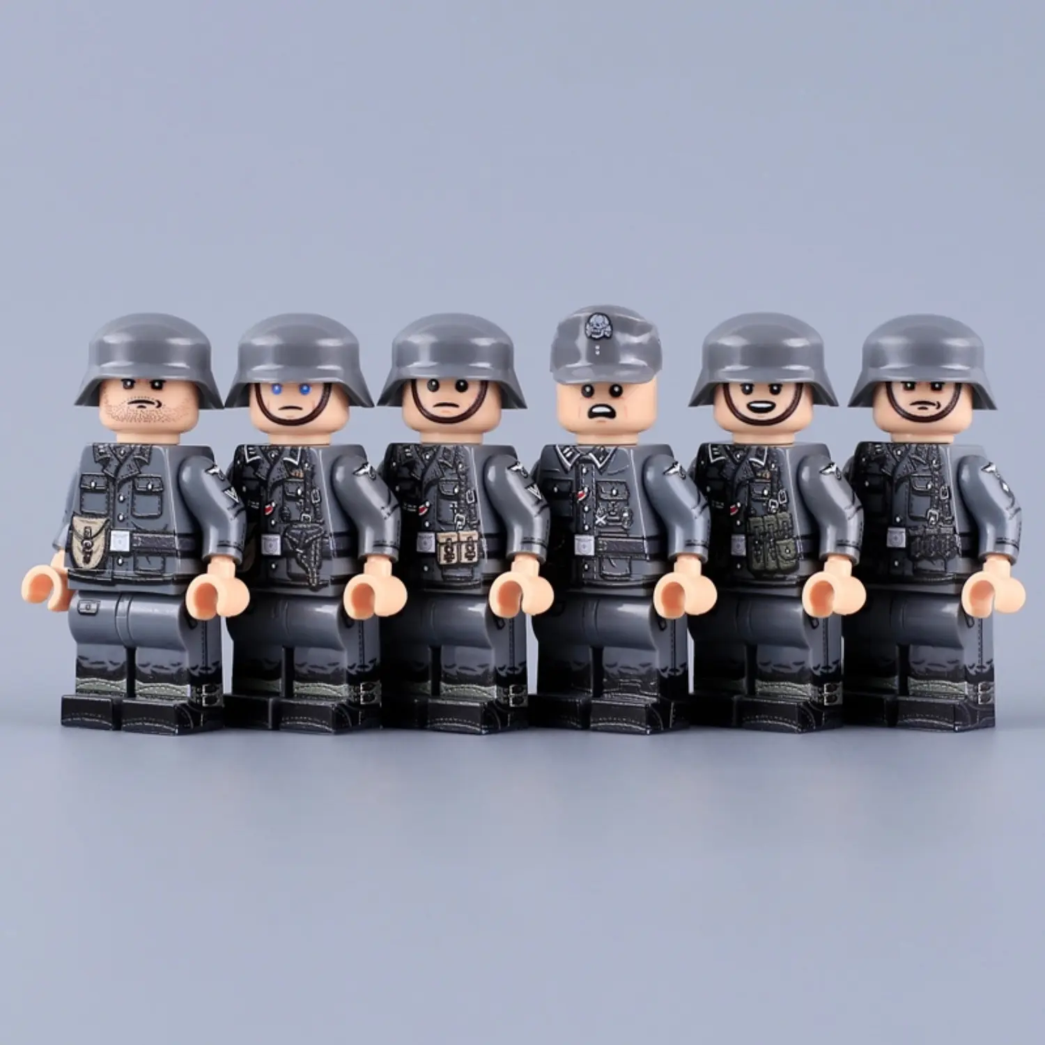 the front of the Minifigure - German Military 6-Figure Squad Collection WWII (LEGO Compatible) the front of the Minifigure - German Military 6-Figure Squad Collection WWII (LEGO Compatible)