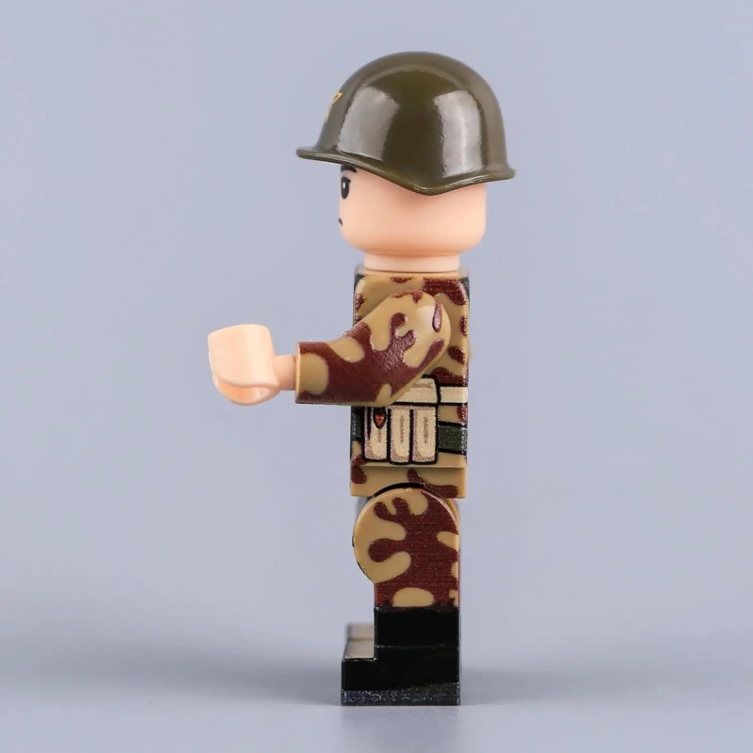 the left of the Minifigure – Soviet Red Army Assault Engineer WWII (LEGO Compatible) Soviet Red Army Assault Engineer WWII - Custom Printed Brick Block Figure