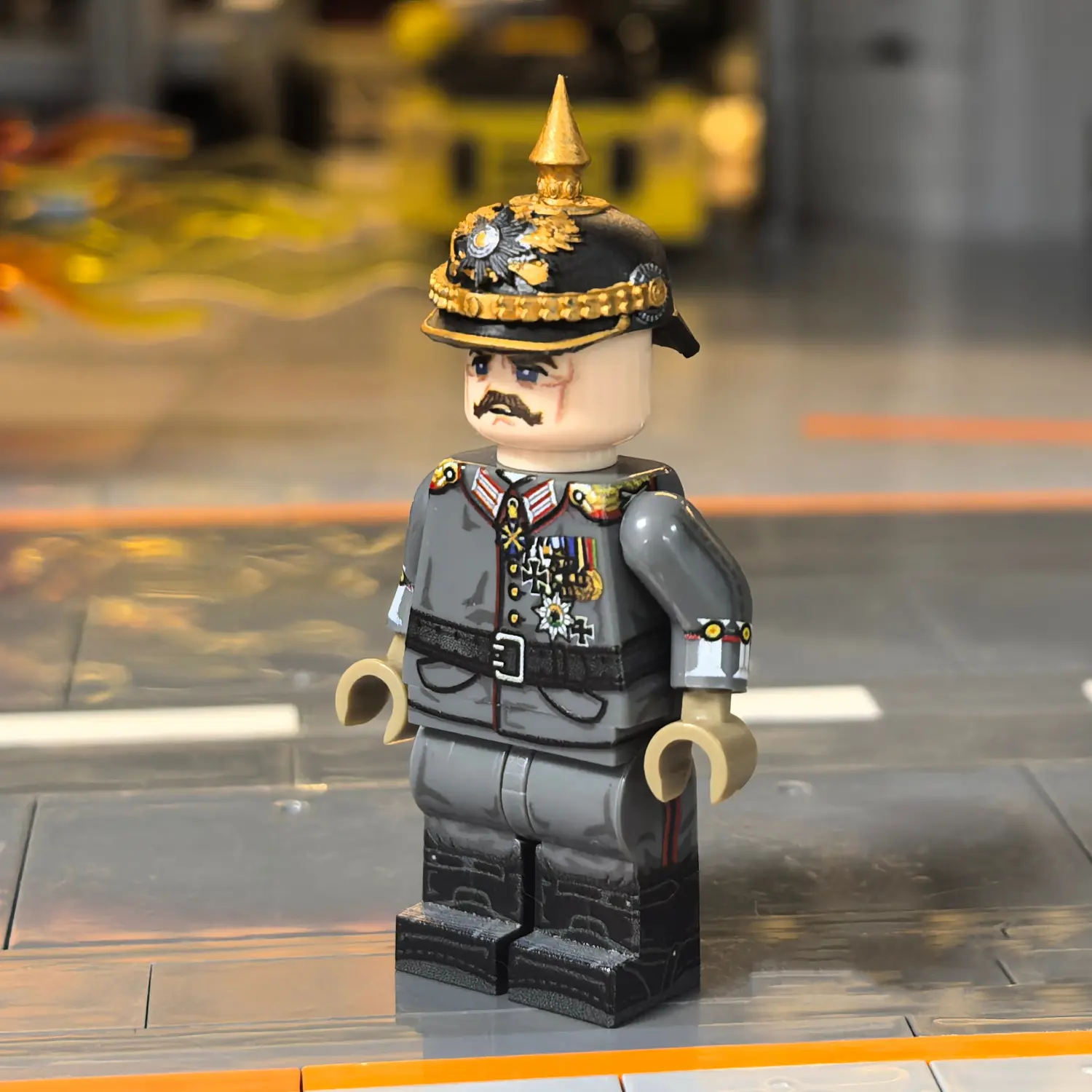 the left side of the Minifigure - General Field Marshal Paul von Hindenburg (Generalfeldmarschall) of the Imperial German Army WWI (LEGO Compatible) the left side of the Minifigure - General Field Marshal Paul von Hindenburg (Generalfeldmarschall) of the Imperial German Army WWI (LEGO Compatible)