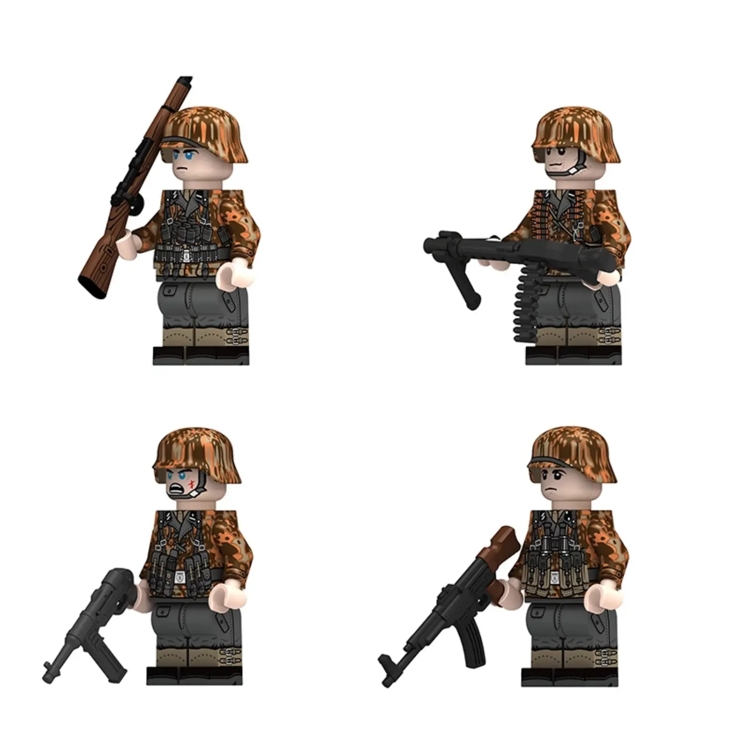 the left side of the Minifigure - German Waffen-SS Infantry Squad (Late War) (LEGO Compatible) the left side of the Minifigure - German Waffen-SS Infantry Squad (Late War) (LEGO Compatible)