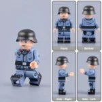 German Luftwaffe Air Defense Artilleryman / Flak Crewman (Flieger/Kanonier – Garrison Variant) WWII – Custom Printed Brick Block Figure