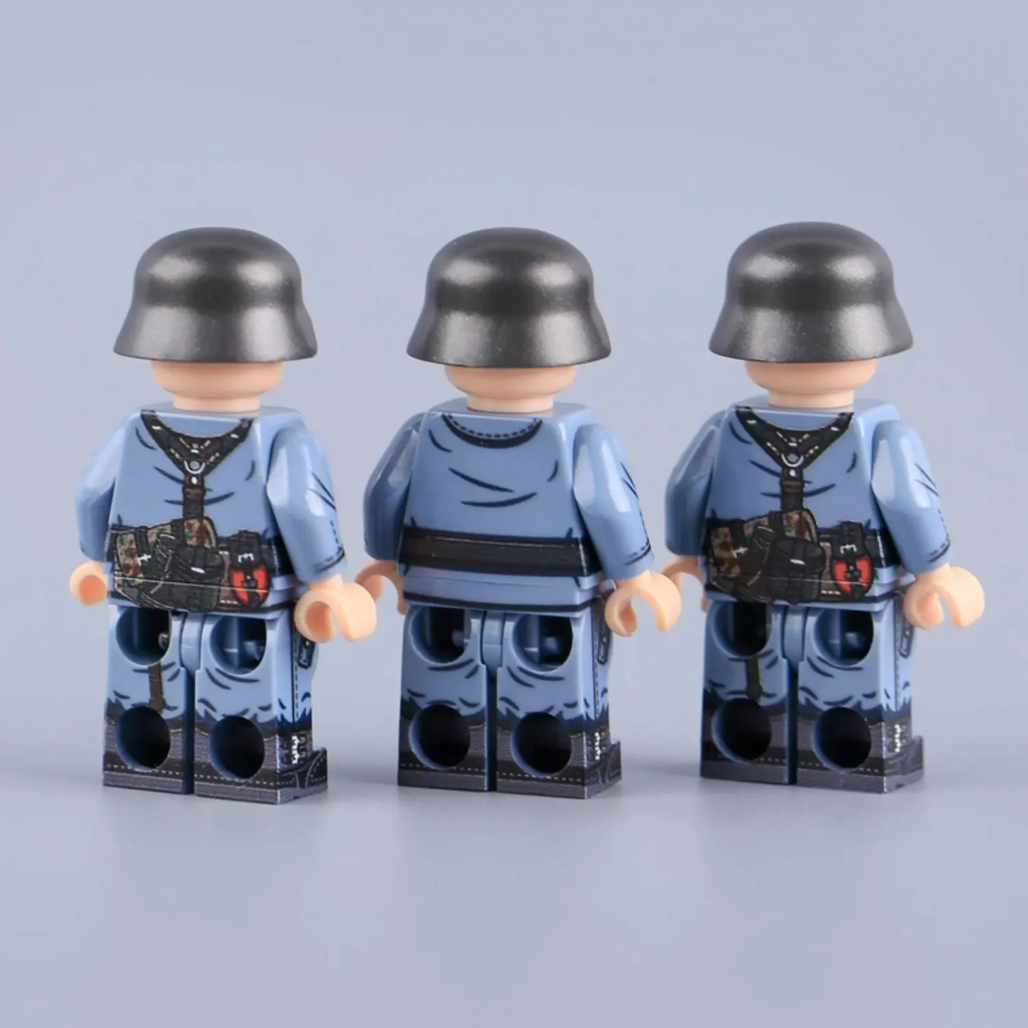 the back of the Minifigure - German Luftwaffe Flak Soldiers WWII (LEGO Compatible) German Luftwaffe Flak Soldiers WWII – Custom Printed Brick Block Figure