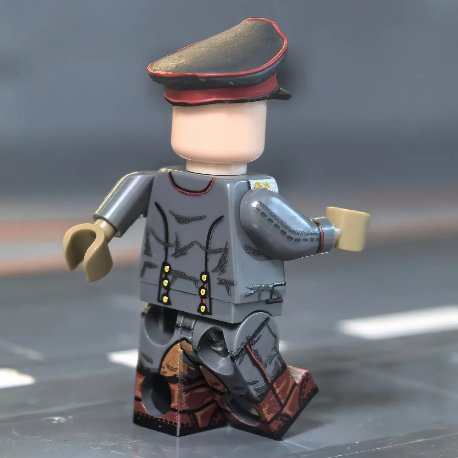the back of the Minifigure - Imperial German Officer - Erwin Rommel (1918 Combat Variant) WWI (LEGO Compatible) the back of the Minifigure - Imperial German Officer - Erwin Rommel (1918 Combat Variant) WWI (LEGO Compatible)