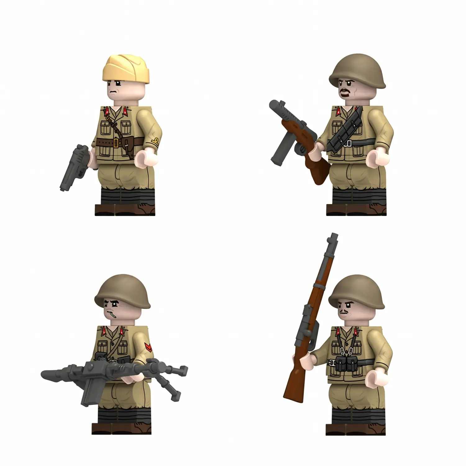 Royal Italian Army Infantry Squad WWII - Custom Printed Brick Block Figure