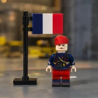 French 2nd Zouave Regiment Infantryman (early Wwi Late 19th Century) Custom Printed Brick Block Figure With National Flag Of France