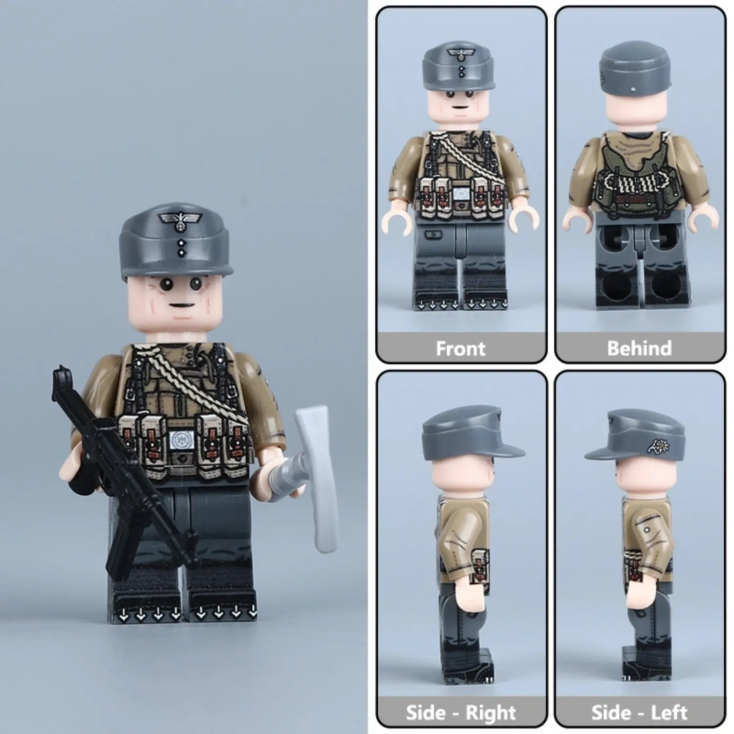 German Gebirgsjäger (mountain Trooper) Infantryman Wwii Custom Printed Brick Block Figure