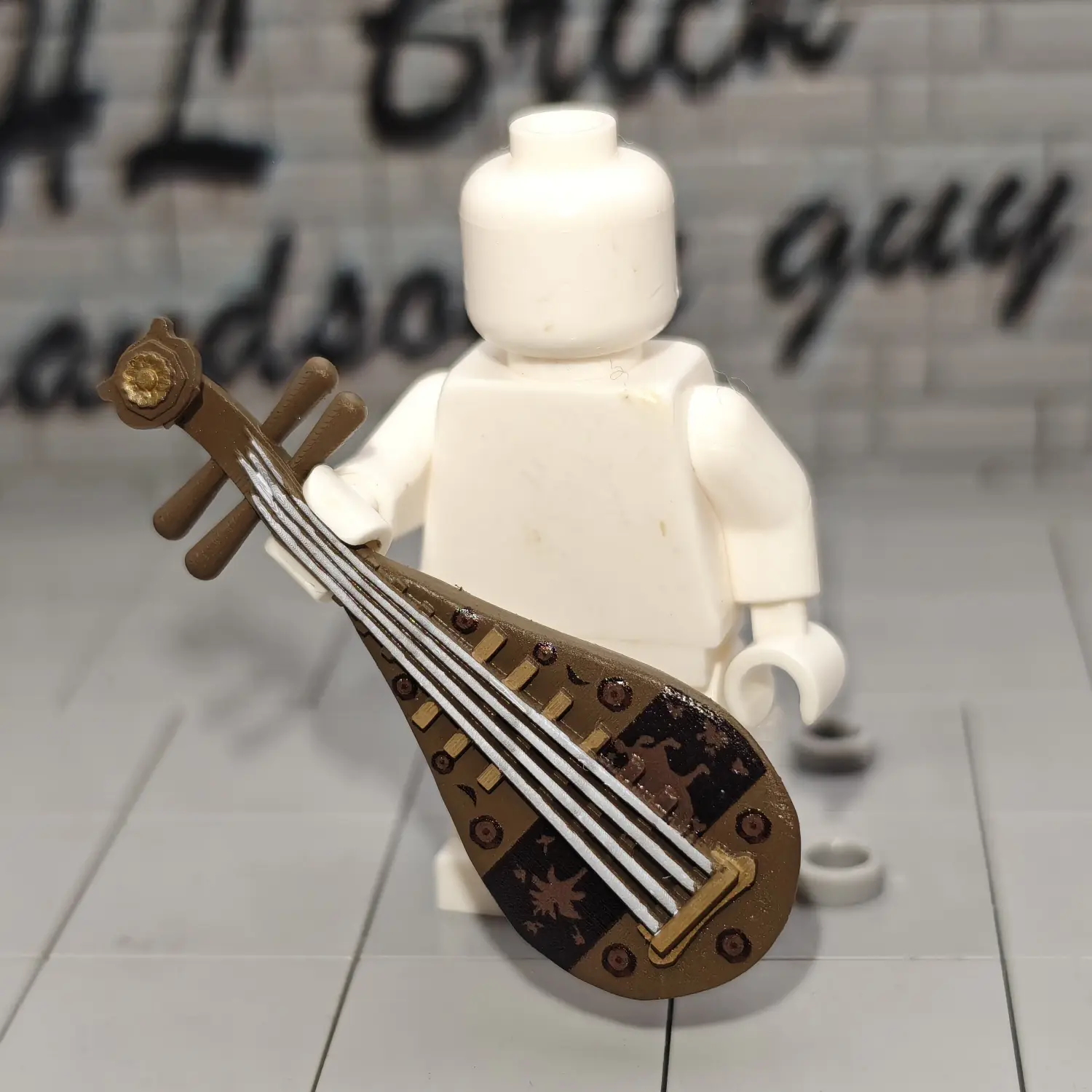 Traditional Chinese Lute (Pipa) – Custom 3D Printed Miniature Accessory Parts Pieces for Brick Block Figures Traditional Chinese Lute (pipa) – Custom 3d Printed Miniature Accessory Parts Pieces For Brick Block Figures