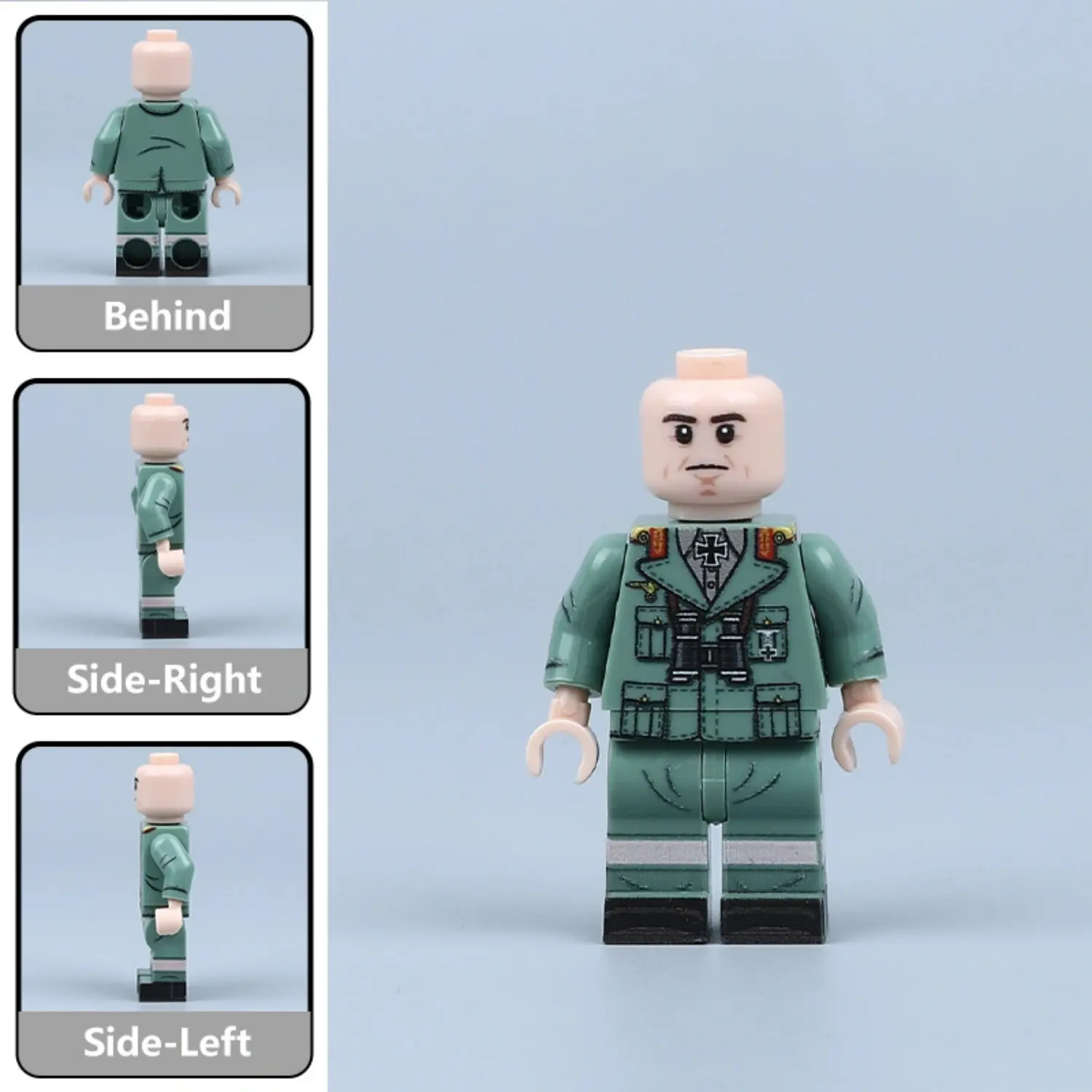 All Sides Of Field Marshal Erwin Rommel The Desert Fox Afrika Korps Commander (wwii) Custom Printed Brick Block Figure