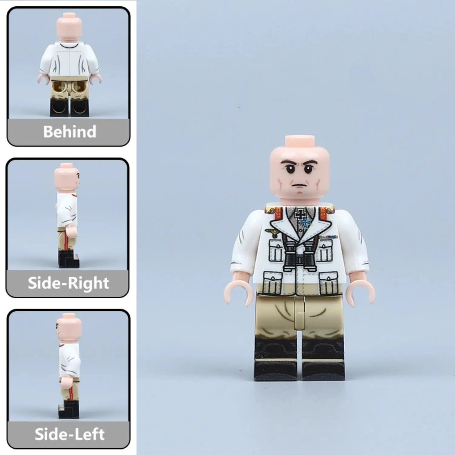 all sides of Field Marshal Erwin Rommel The Desert Fox Afrika Korps Commander in Summer Dress uniform WWII - Custom Printed Brick Block Figure All Sides Of Field Marshal Erwin Rommel The Desert Fox Afrika Korps Commander In Summer Dress Uniform Wwii Custom Printed Brick Block Figure