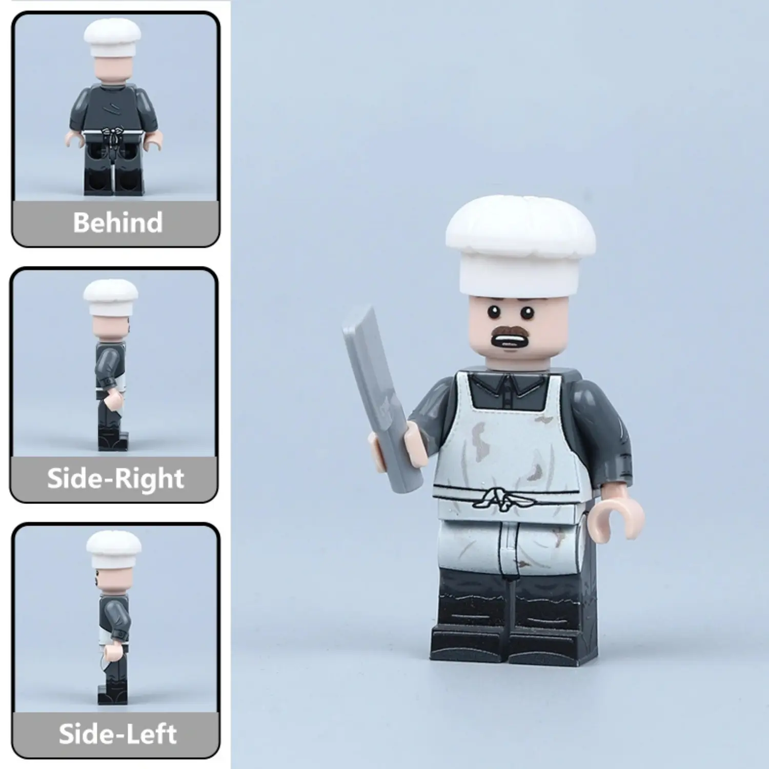 all sides of Wehrmacht Field Kitchen Butcher Cook (WWII) - Custom Printed Brick Block Figure All Sides Of Wehrmacht Field Kitchen Butcher Cook (wwii) Custom Printed Brick Block Figure