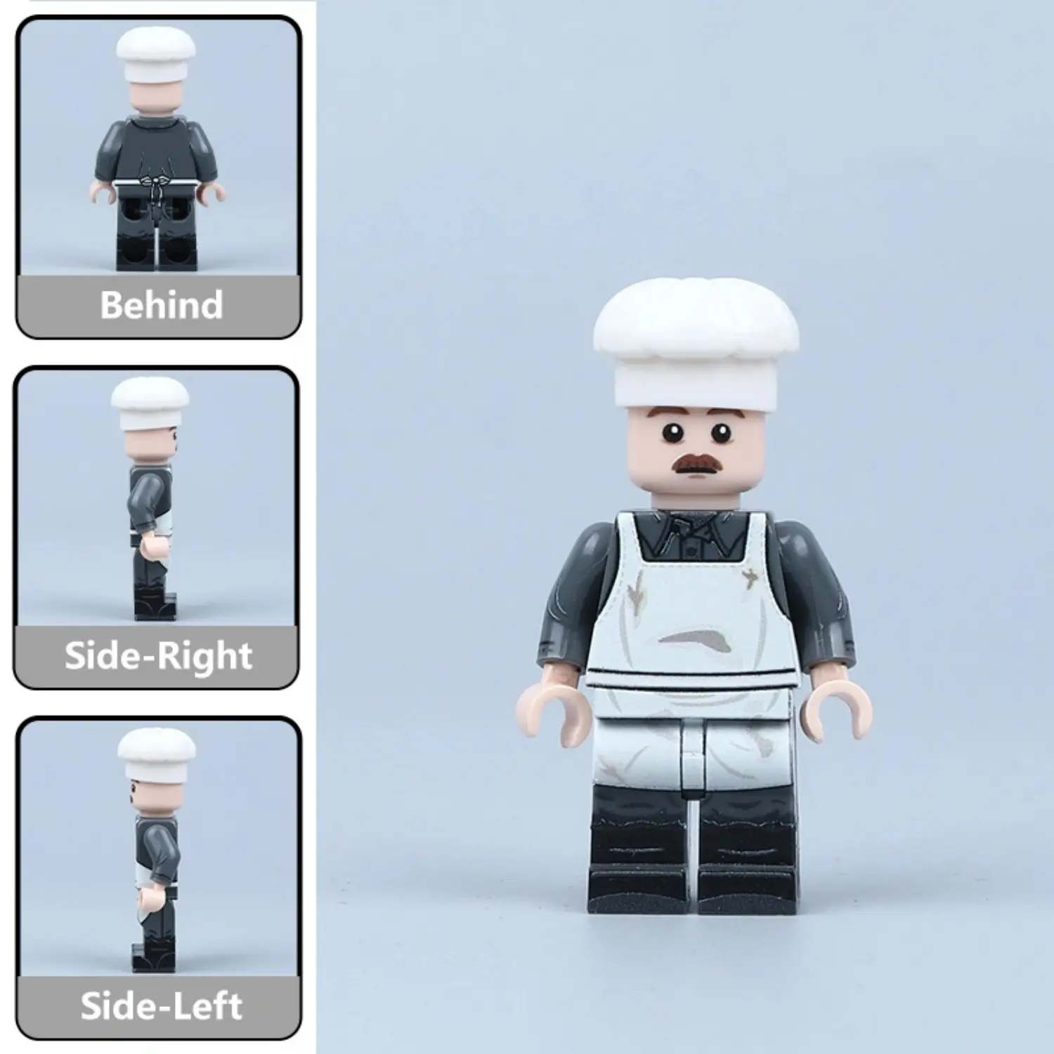 all sides of Wehrmacht Field Kitchen Cook in Work Shirt (WWII) - Custom Printed Brick Block Figure All Sides Of Wehrmacht Field Kitchen Cook In Work Shirt (wwii) Custom Printed Brick Block Figure
