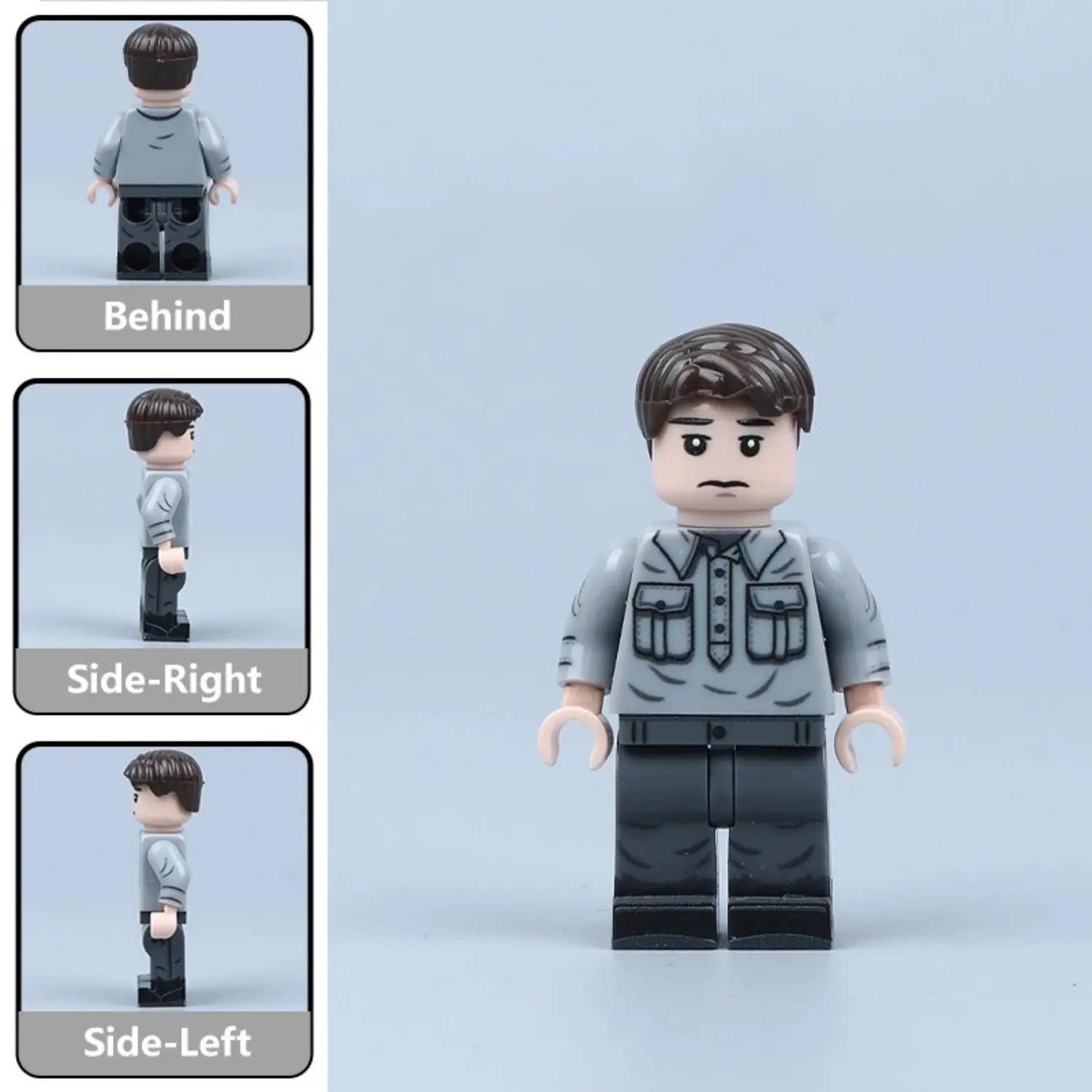 all sides of Wehrmacht Field Kitchen Crew Support Fatigue Duty Soldier in Untucked Loose Shirt (WWII) - Custom Printed Brick Block Figure All Sides Of Wehrmacht Field Kitchen Crew Support Fatigue Duty Soldier In Untucked Loose Shirt (wwii) Custom Printed Brick Block Figure