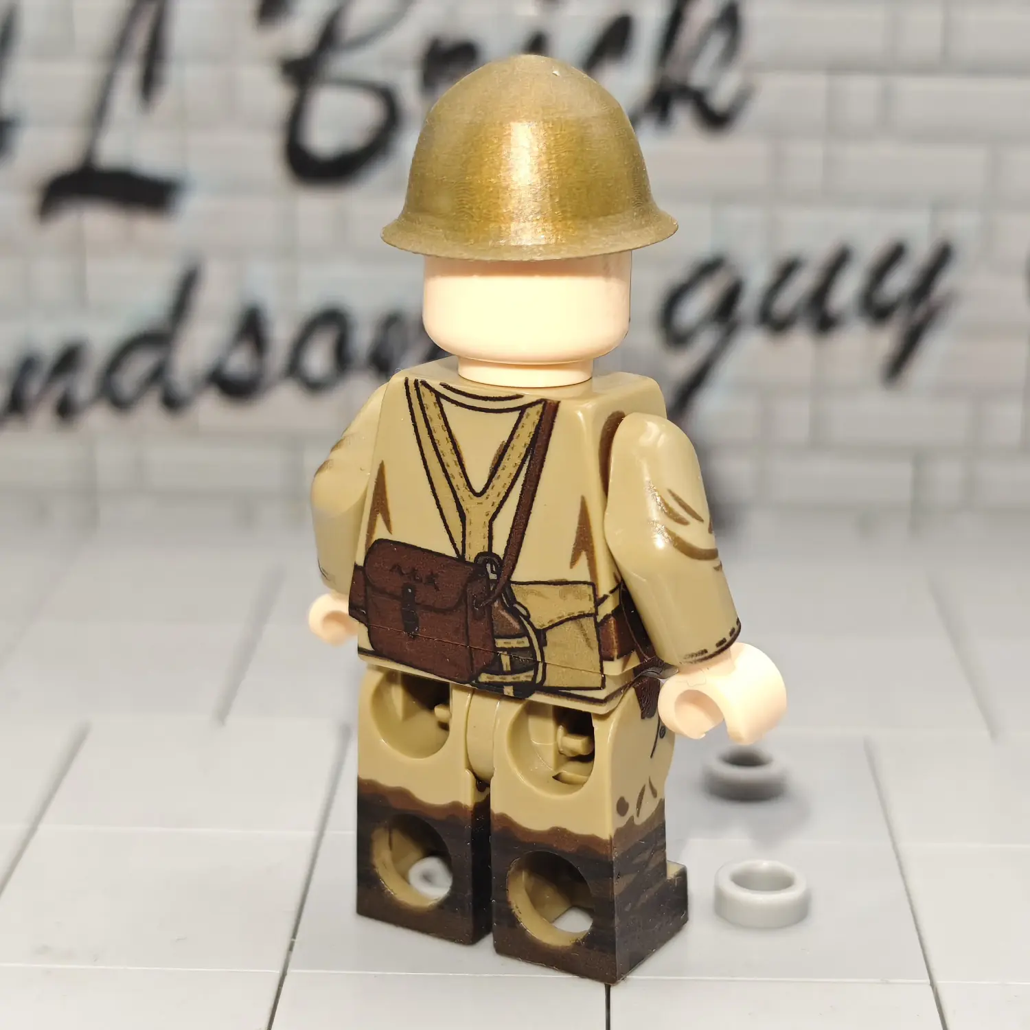 the back of Imperial Japanese Army Knee Mortar IJA Type 89 Grenade Discharger Assistant Gunner WWII - Custom Printed Brick Block Figure The Back Of Imperial Japanese Army Knee Mortar Ija Type 89 Grenade Discharger Assistant Gunner Wwii Custom Printed Brick Block Figure