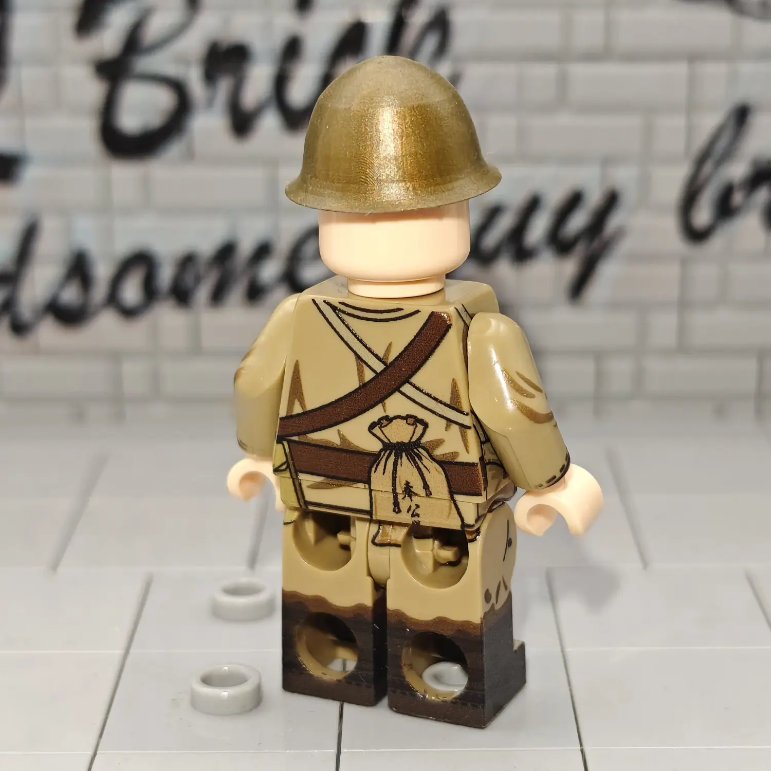 the back of Imperial Japanese Army Submachine Gunner (WWII) - Custom Printed Brick Block Figure The Back Of Imperial Japanese Army Submachine Gunner (wwii) Custom Printed Brick Block Figure
