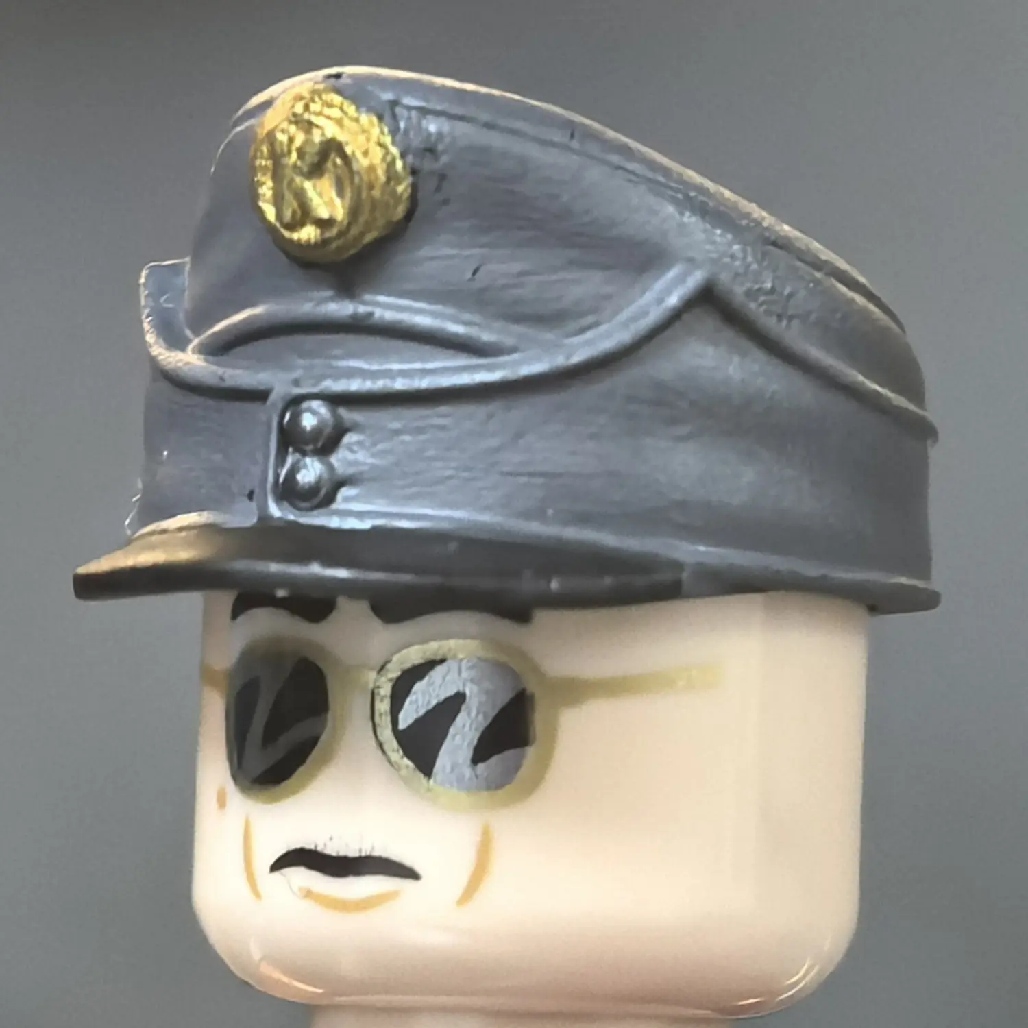 Austro-Hungarian M1916 Field Cap (Dark Grey with 'K' Insignia) - Custom 3D Printed Miniature Accessory Parts Pieces for Brick Block Figures Austro Hungarian M1916 Field Cap (dark Grey With 'k' Insignia) Custom 3d Printed Miniature Accessory Parts Pieces For Brick Block Figures